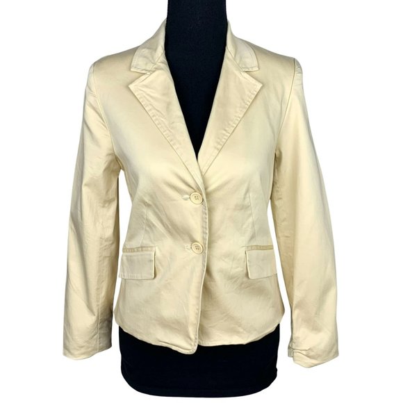 2/$25 - VINTAGE 90s Yellow Buttoned Blazer by Simply Manakin - Picture 1 of 10